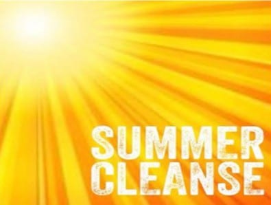 A rejuvenating summer cleanse with a yellow sunburst and private chef coaching.